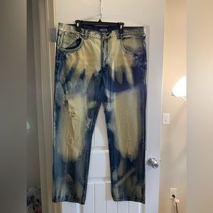 Mens Bleached Semi distressed Parish Nation Jeans W44xL34